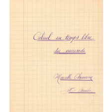 Calcul en temps libre du mercredi