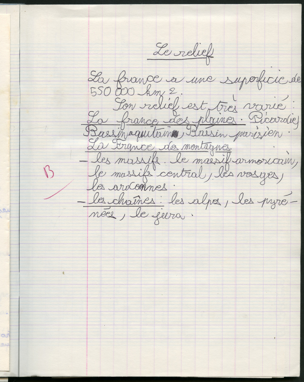 Cahier de géographie