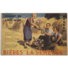 Buvard publicitaire. Les Bières La Semeuse. Chant de l'Épi d'or.