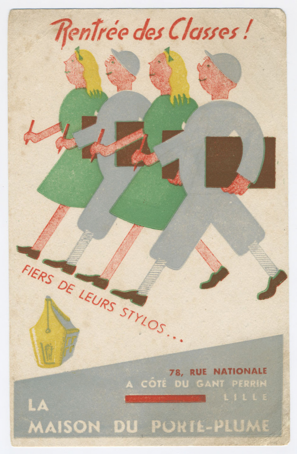 Buvard publicitaire. Rentrée des Classes! Fiers de leurs stylos...