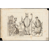 Costumes religieux, chaises, pupitres, écritoires tirés de MSS des VIIIe et IXe siècles.