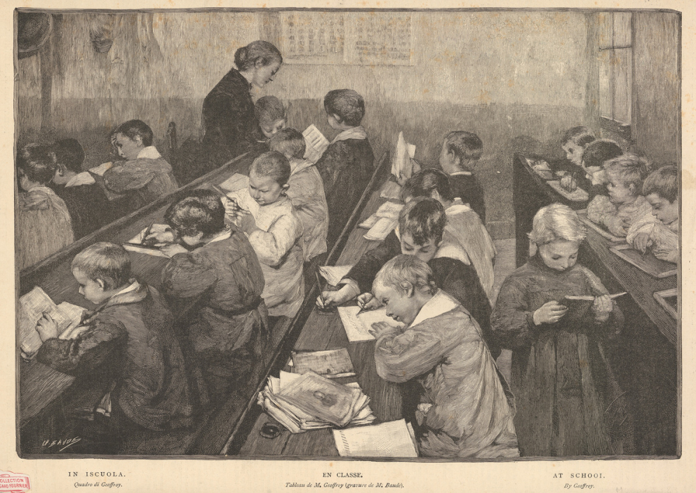 En classe. In iscuola. At school.