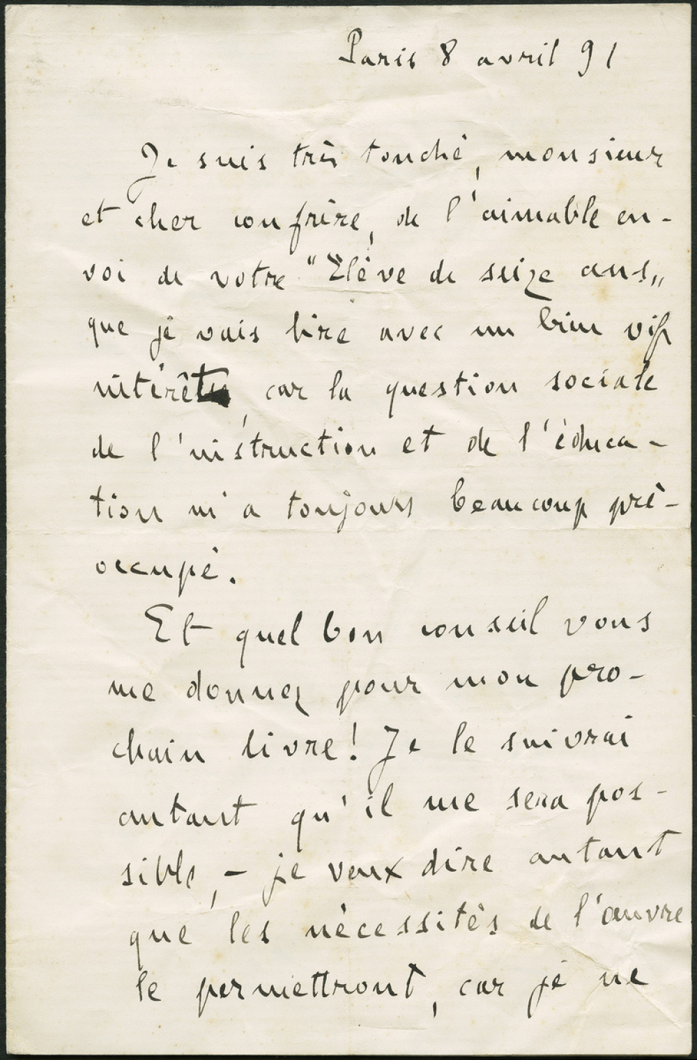 Lettre sur la question sociale de l'instruction et de l'éducation et La Débâcle