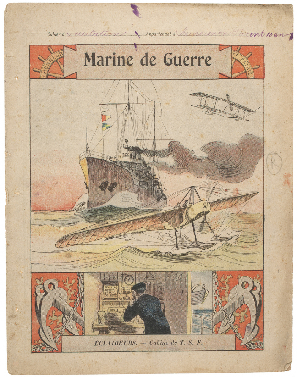 Éclaireurs. Cabine de T.S.F. - Marine de Guerre. 