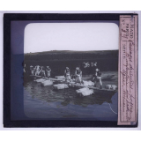 Passage des rivières militaire. Passage d'infanterie sur passerelle légère, Meuse.