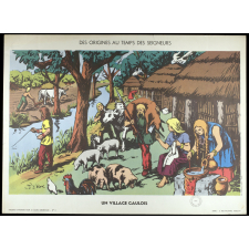 Tableaux muraux. N°2- Un village gaulois. N°6- Les normands viennent de piller une ville.