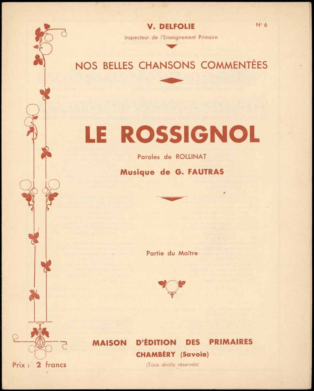 Le rossignol : Partie du maître