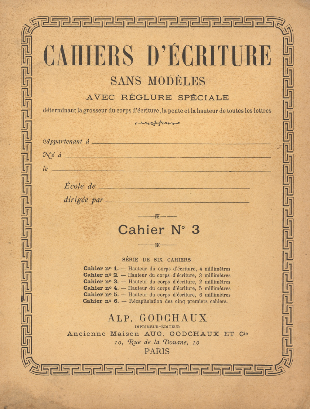 Cahier d'écriture N°3