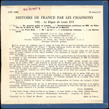 Histoire de France par les chansons. 8, Le Règne de Louis XVI