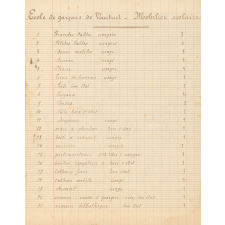 Vautuit. Mobilier scolaire. Inventaire.