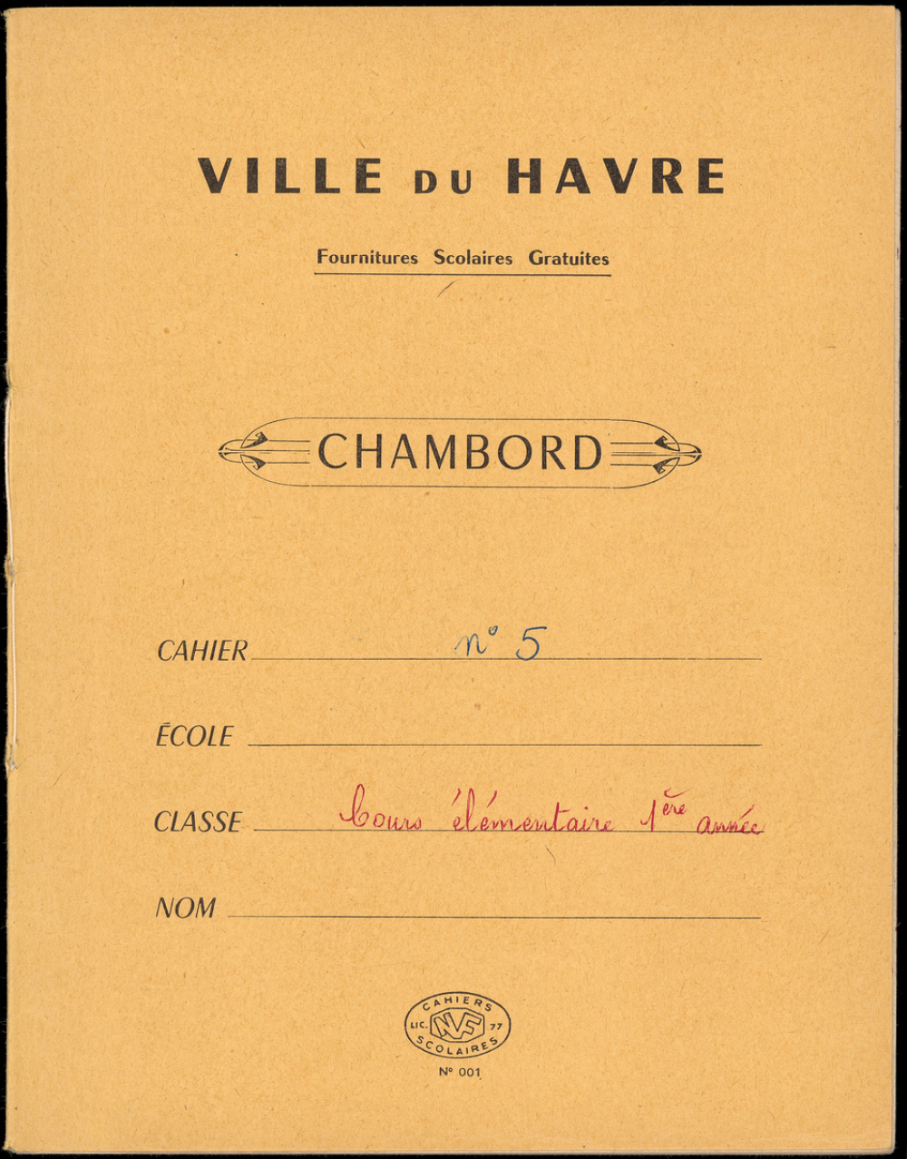 Cahier de roulement n° 5