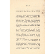 Notes et documents sur l'enseignement de la morale. Ecoles laïques du Morbihan 1895-1900.