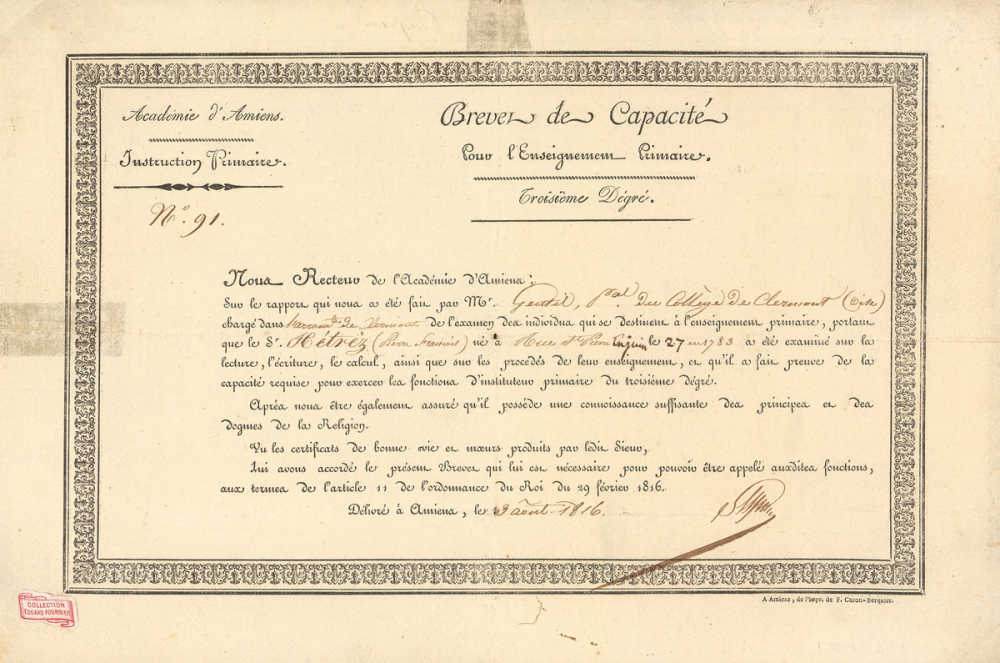 Brevet de capacité pour l'enseignement primaire : troisième degré