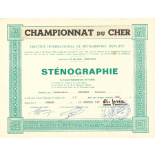 Diplômes de sténographie et de dactylographie. 