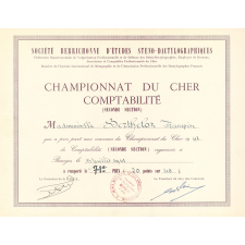 Diplômes de sténographie et de dactylographie. 