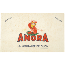Buvard publicitaire. Amora - La moutarde de Dijon.
