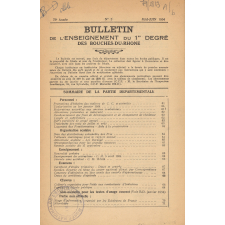 Bulletin de l'Enseignement du 1er Degré des Bouches-du-Rhône.