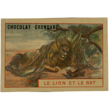 Cartes réclame. Chocolat Grondard. Fables de La Fontaine.