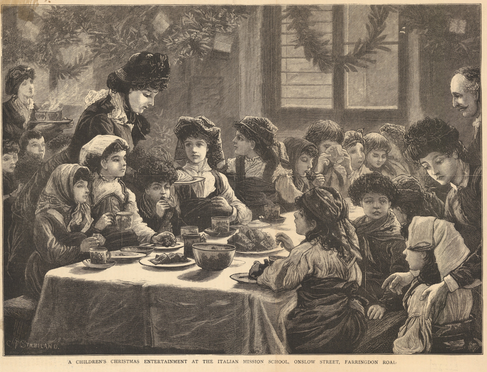 A children's christmas entertainment at the italian mission school, Onslow Street, Farrington Road.