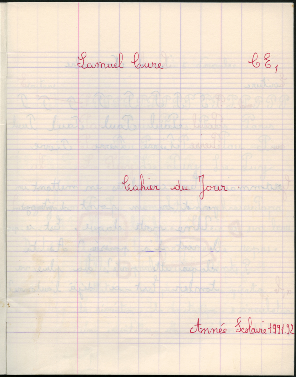 Cahier du jour