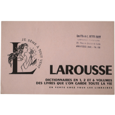 Buvard publicitaire. Dictionnaires Larousse.