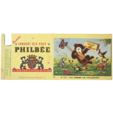 Buvard publicitaire. Le petit ours Philbée sur l'escarpolette. 