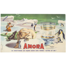 Buvard publicitaire. Amora. Verre Givre et Or.