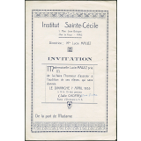Institut Sainte-Cécile, Paris. Invitations et programmes 