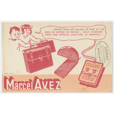 Buvard publicitaire. Marcel Avez Maroquinier.