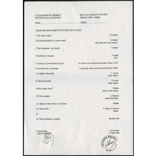 Baccalauréat Général - Oral d'anglais - Série S