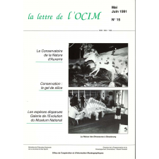 Le Conservatoire de la Nature d'Auxerre ; Conservation : le gel de silice ; Les espèces disparues Galeries de l'Evolution du Muséum National