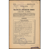 Bulletin de l'Instruction primaire. Vosges. Tome XXIII. 72e année.
