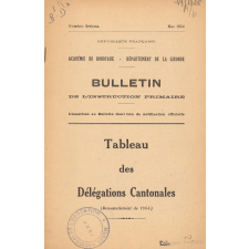 Bulletin de l'Instruction primaire. Tableau des Délégations Cantonales. (Renouvellement de 1954)