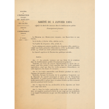 Arrêté du 4 janvier 1894 relatif à la durée des vacances dans les établissements publics d'enseignement primaire.