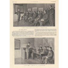 Les agents Berlitz. M. Berlitz interrogeant lui-même les élèves polyglottes de la Préfecture de police. La leçon d'anglais.