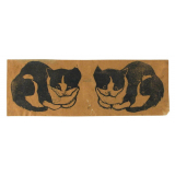 Chats. Lino et son modèle en papier.