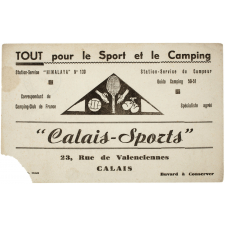 Buvard publicitaire. Calais - Sports.