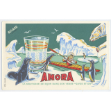 Buvard publicitaire. Amora. Verre Givre et Or.