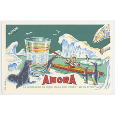Buvard publicitaire. Amora. Verre Givre et Or.