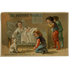 Cartes réclame. Au Pauvre Diable. Histoire du Chat Botté.
