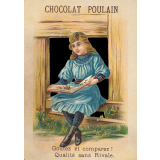Cartes réclame. Chocolat Poulain. Portrait d'enfants. 