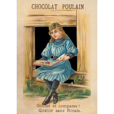 Cartes réclame. Chocolat Poulain. Portrait d'enfants. 