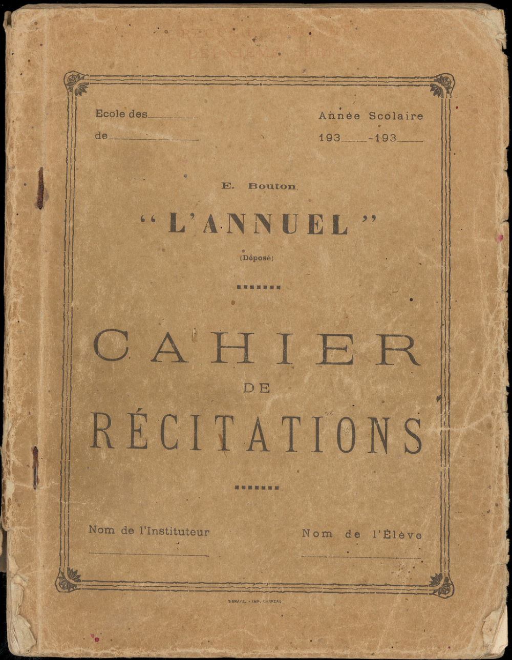 L'annuel : cahier de récitations