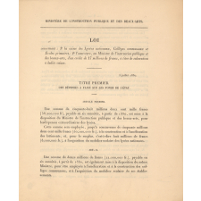 Loi concernant : 1° la caisse des Lycées nationaux, Collèges communaux et Ecoles primaires; 2° l'ouverture, au Ministre de l'instruction publique et des beaux-arts, d'un crédit de 17 millions de francs, à titre de subvention à ladite caisse.