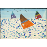 Trois voiliers sur la mer