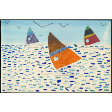 Trois voiliers sur la mer
