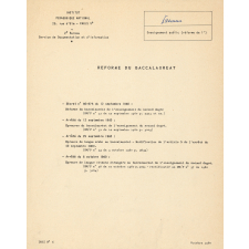 Réforme du baccalauréat.