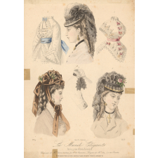 Costumes féminins. Modèles de chapeaux et de passementerie.