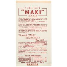 Buvard publicitaire. Cire Maki. 