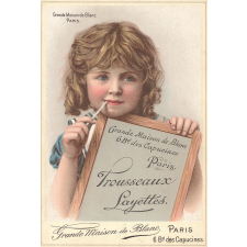 Cartes réclame. Grande Maison de Blanc. Portraits d'enfants. 
